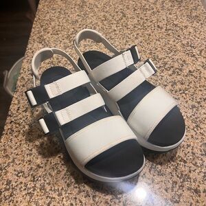 Teva Jadito Slingback White Platform Sandals